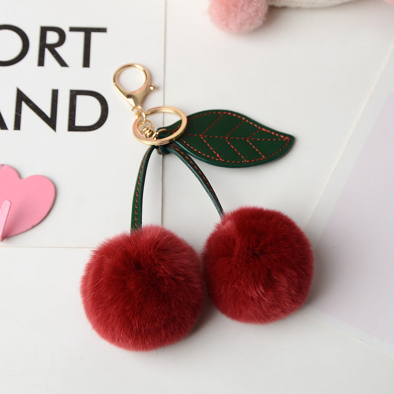 Wholesale Small Cherry Plush Keychain
